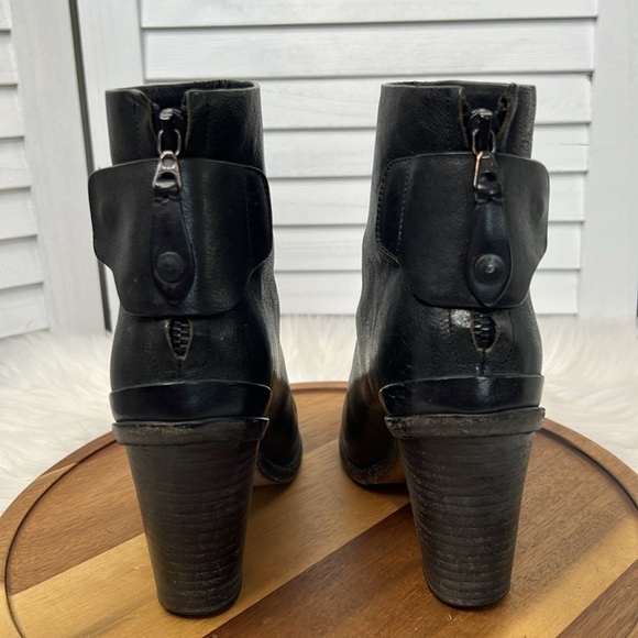 RAG & BONE l Newbury Black Leather Semi Pointed Toe Zipper Back 3" Heel Size 6 - Picture 4 of 12